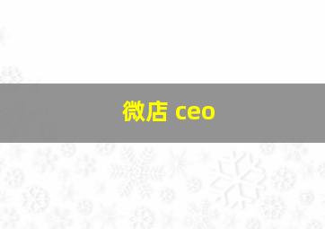 微店 ceo